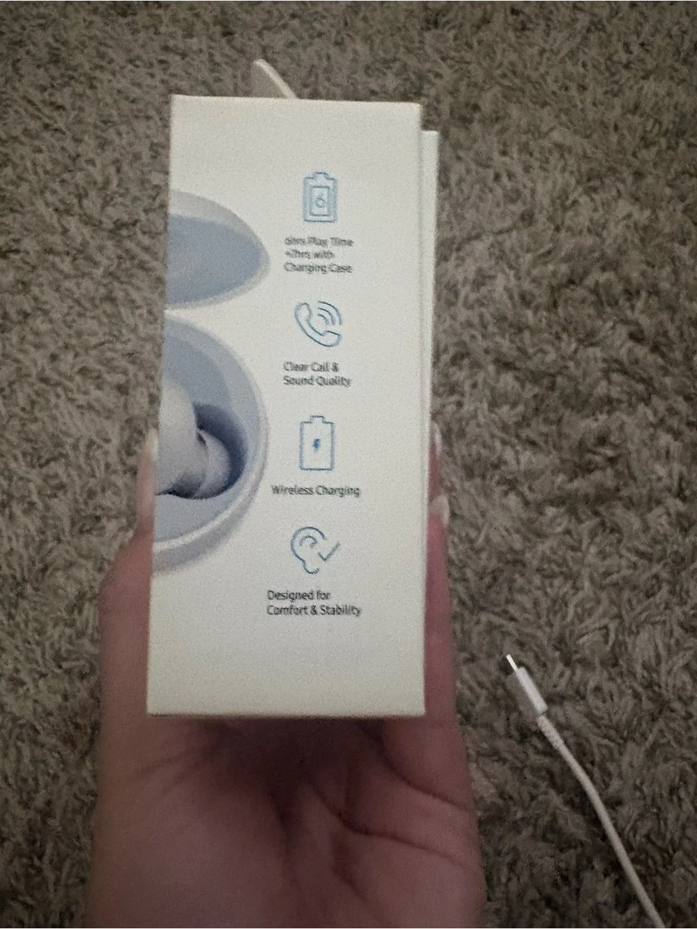 Samsung Galaxy Buds — Light Blue Earbuds and Case